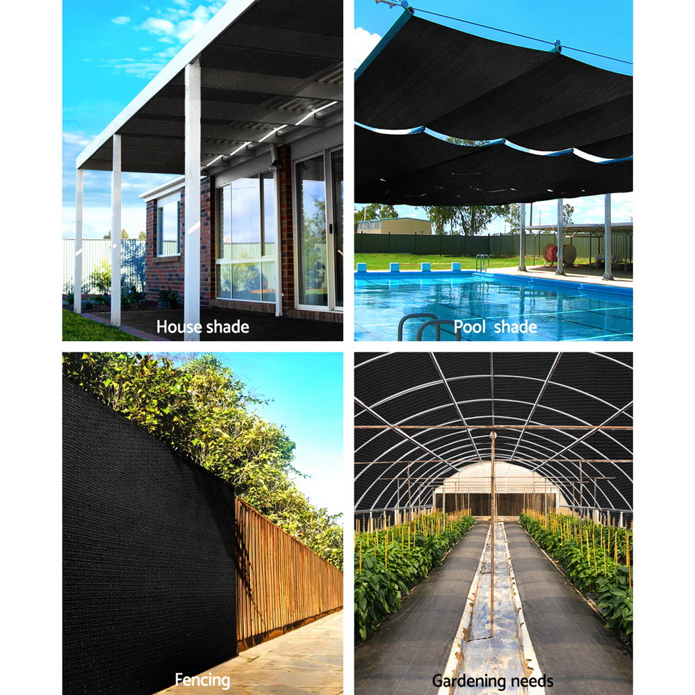 Instahut 90% Shade Cloth 1.83x10m Shadecloth Sail Heavy Duty Black โ image 4