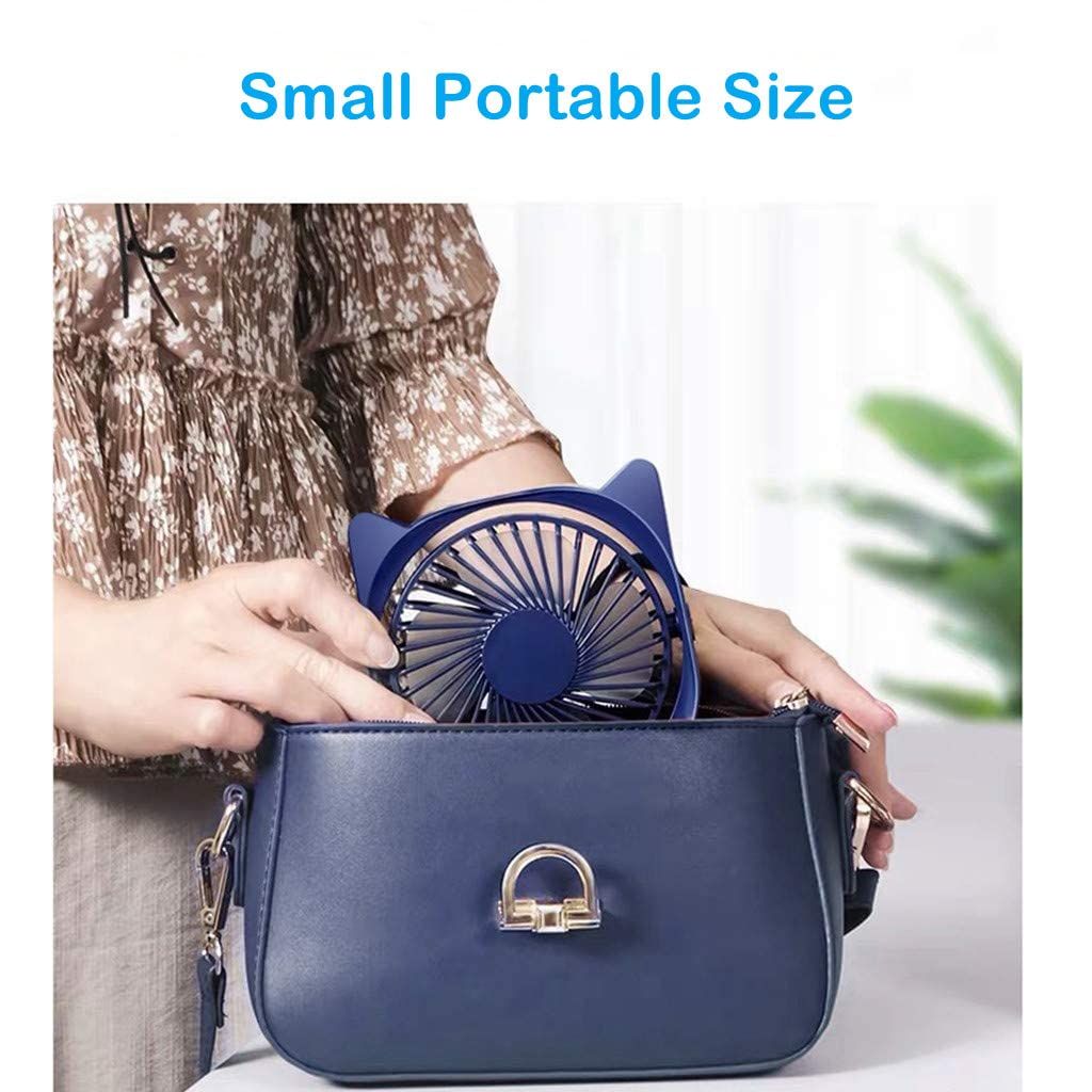 Mini Cute Desk Fan, Little Portable Table Fans Fast Cooling for Home Bedroom Nightstand Office Work Desktop Dorm (Blue) — image 5