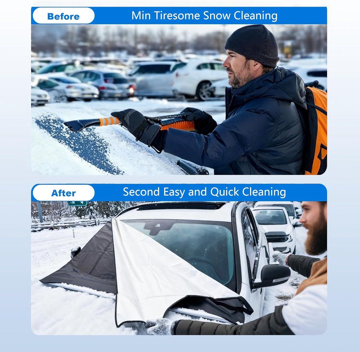 600D Snow Fropcs Windshield Cover 165x108cm windproof Fropcs Protection compatible with Cars SUVs — image 5
