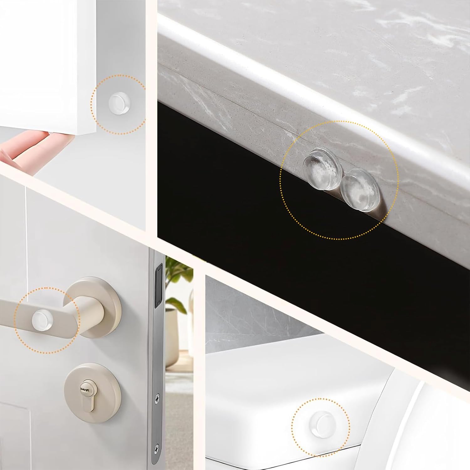 Cabinet Door Bumpers 192 Pcs Self Adhesive Sound Dampening Bumpers Pads, Clear Round Rubber Feet for Surface Protection and Furniture Noise Reduction, Drawers โ image 4