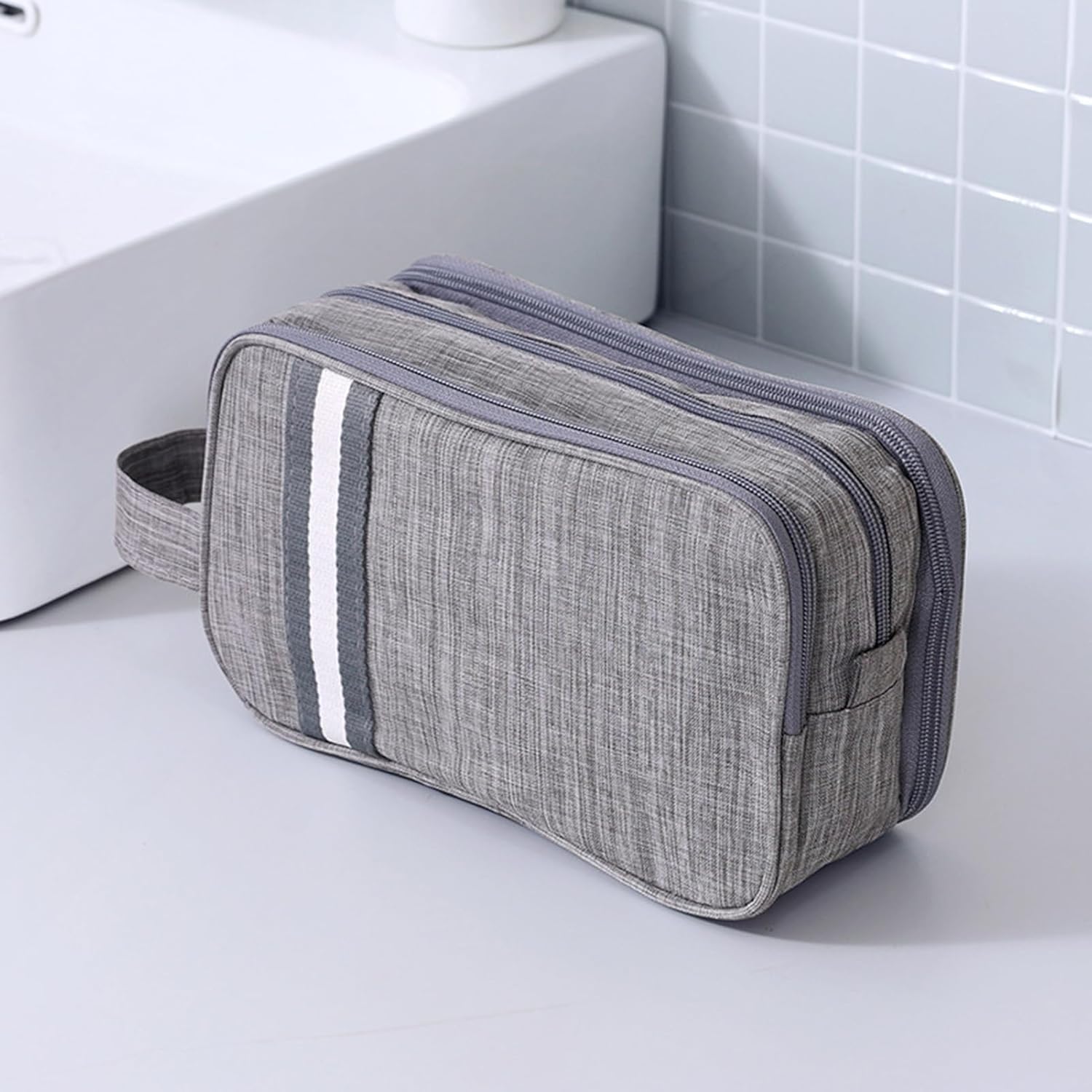 Travel Toiletry Bag, Organizer Mens Bag Dopp Kit Bathroom Shaving Portable Makeup Bags for Accessories(25*10*14cm) โ image 6