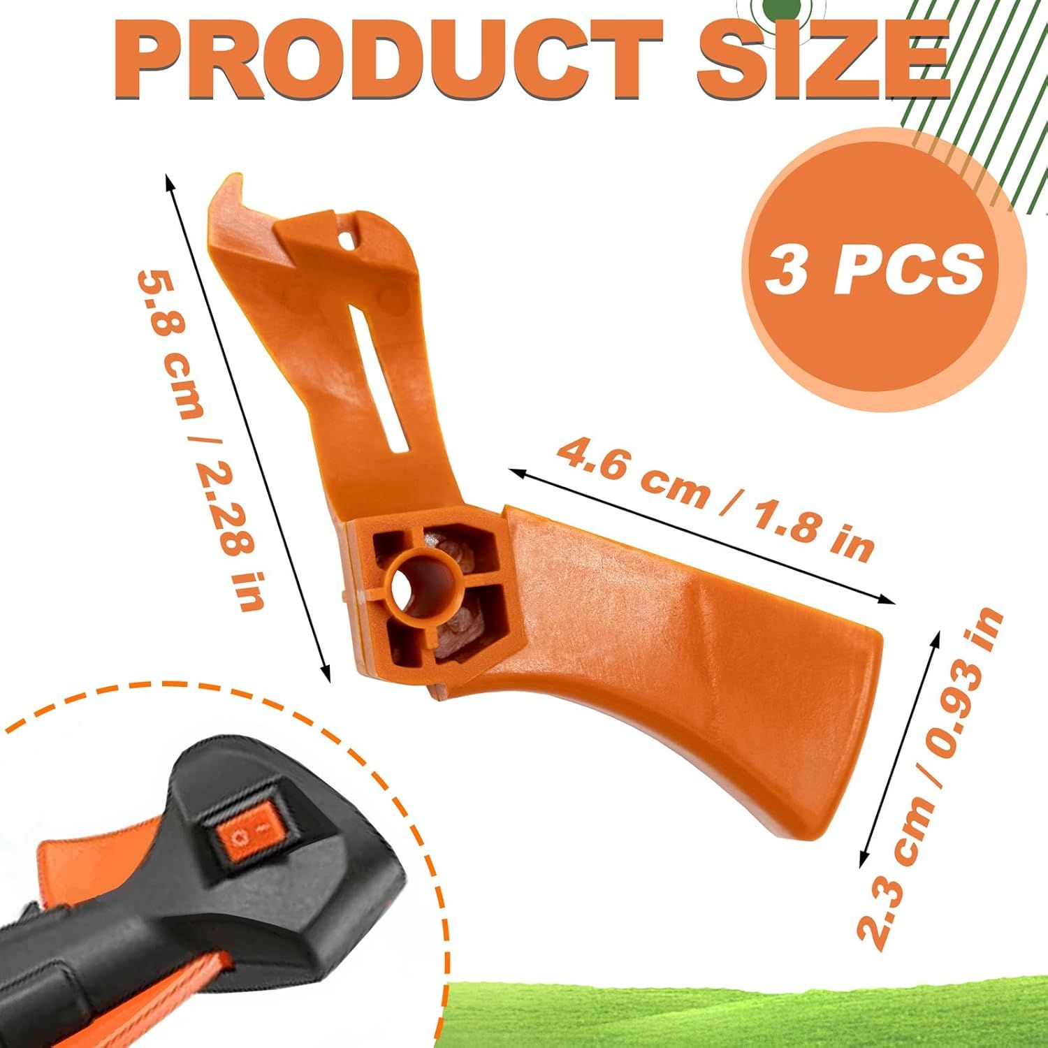 3 Pack C453000482 Throttle Triggers for Echo PE-2620, GT-225L, SRM-2620, SRM-2620T, BRD-2620, PE-2620S, HCA-2620, SHC-2620, PPF-2620 — image 3