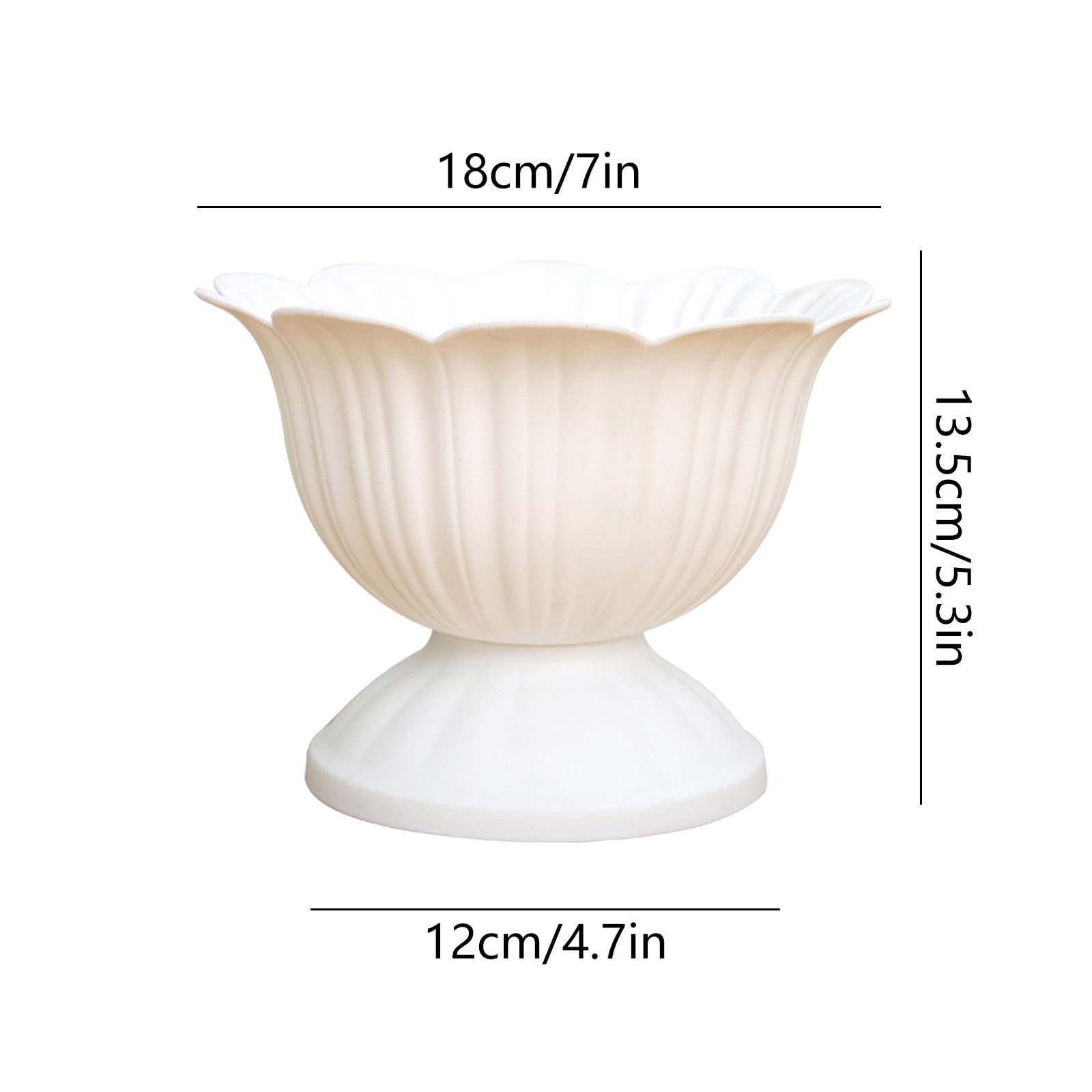 1.1L Thickened Round Bottom Plastic Flower Pot,18x13.5x18cm White Planter for Indoor and Outdoor Plants,Durable and Easy to Clean,Suitable for Various โ image 3