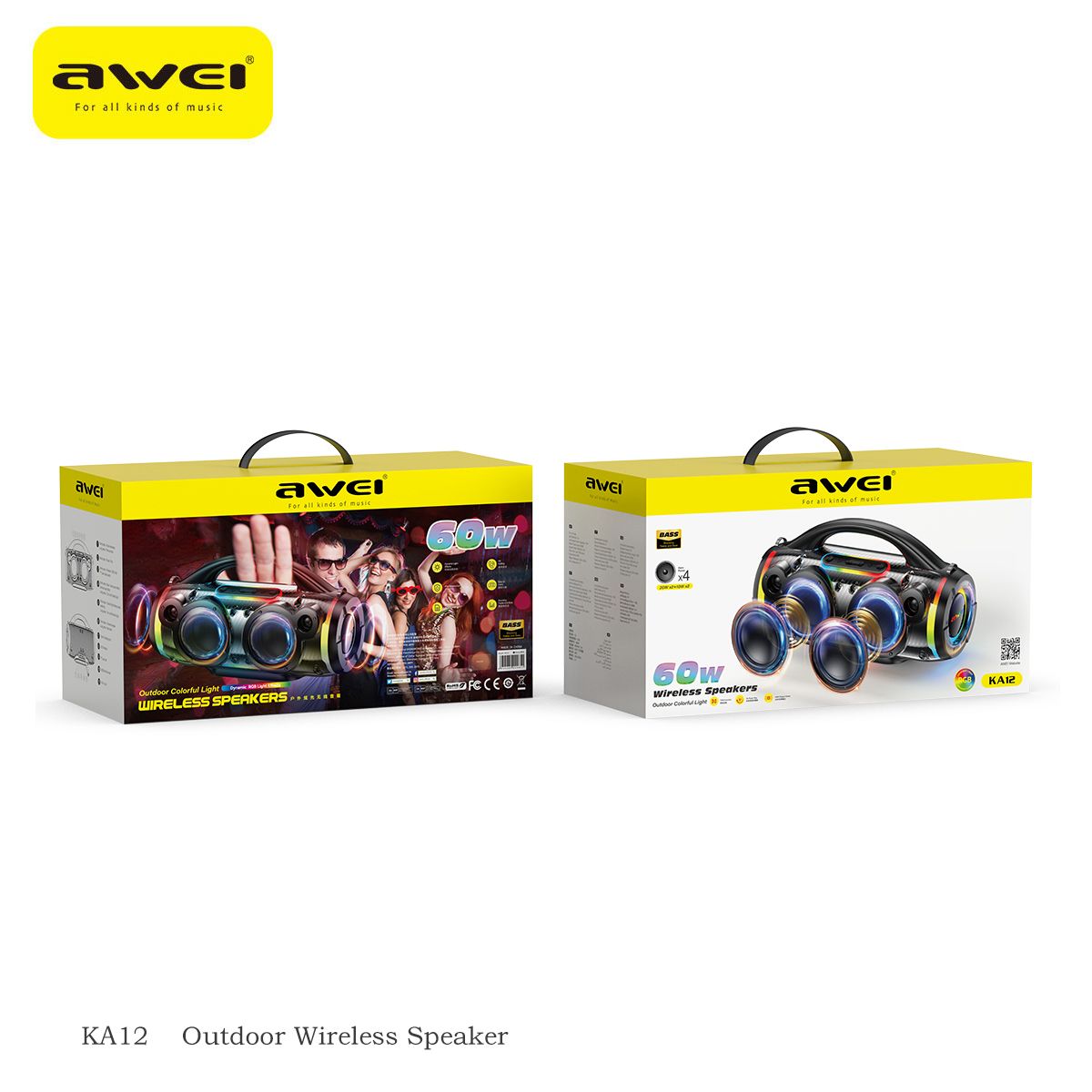 AWEI KA12 60W Outdoor Wireless Bluetooth Speaker,black โ image 2