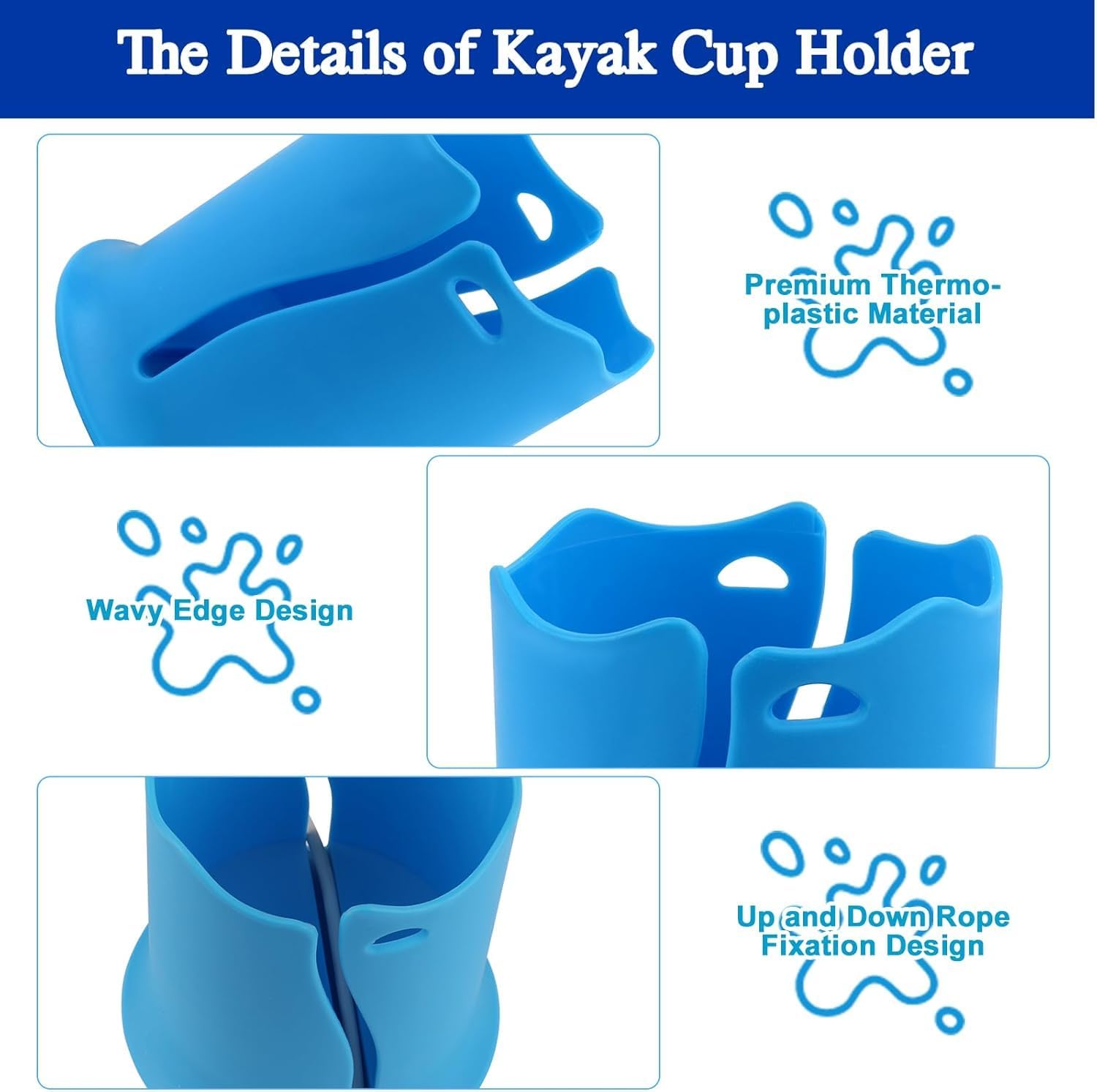 Paddle Board Drink Holder,Kayak Drink Holder,SUP Paddle Board Cup Holder,Fishing Tool and Lures Storage, Kayak Water Bottle Holder,Fit Most Large-Sized Cups โ image 2