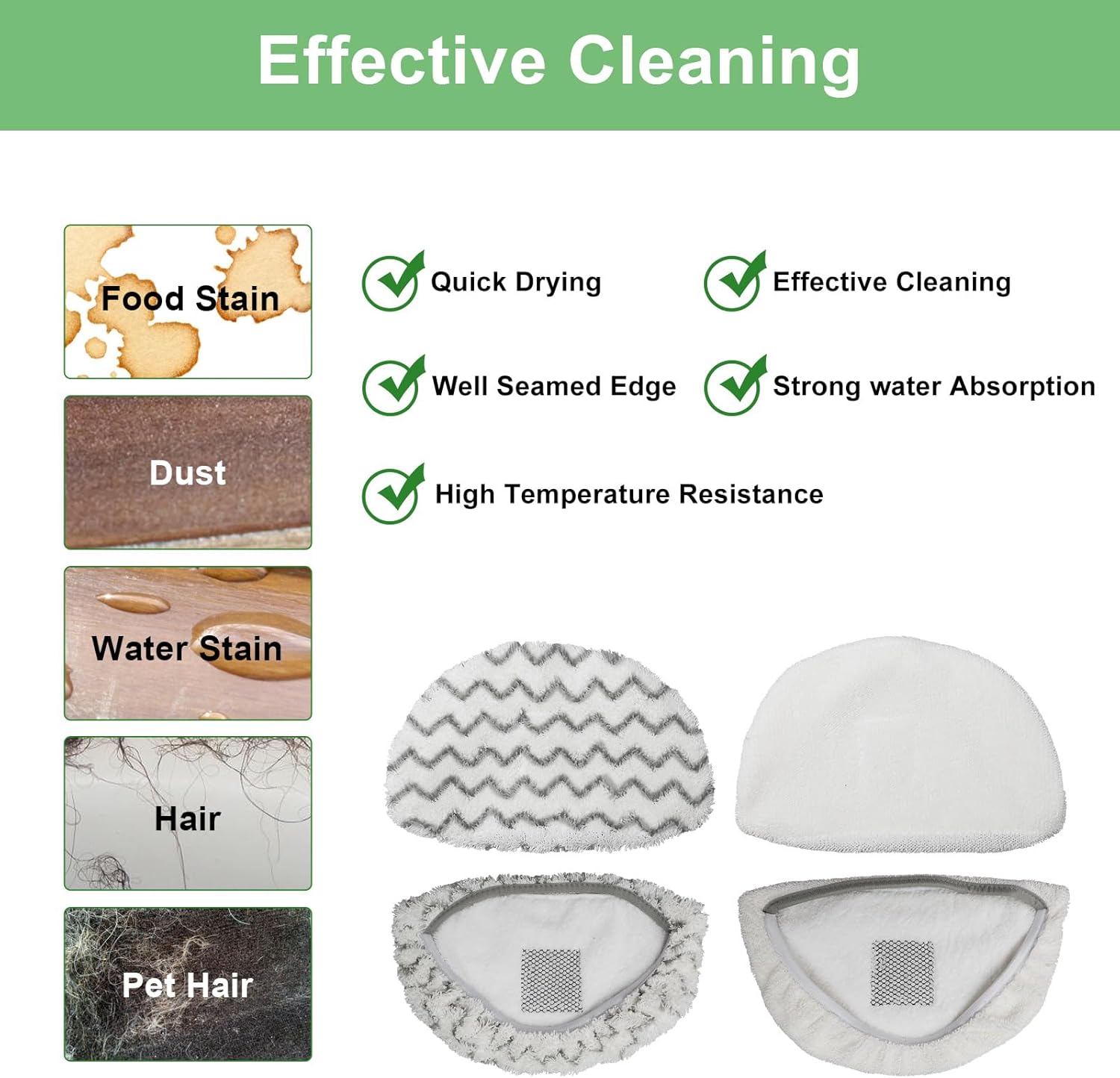 10 Pack 1940 1806 2685A Steam Mop Pads For Bissell Powerfresh Steam Mop Deluxe Pet Lift-Off Plus Slim Scrubbing Steam Mop Replacement Pad 1940A 2814 1544A — image 5