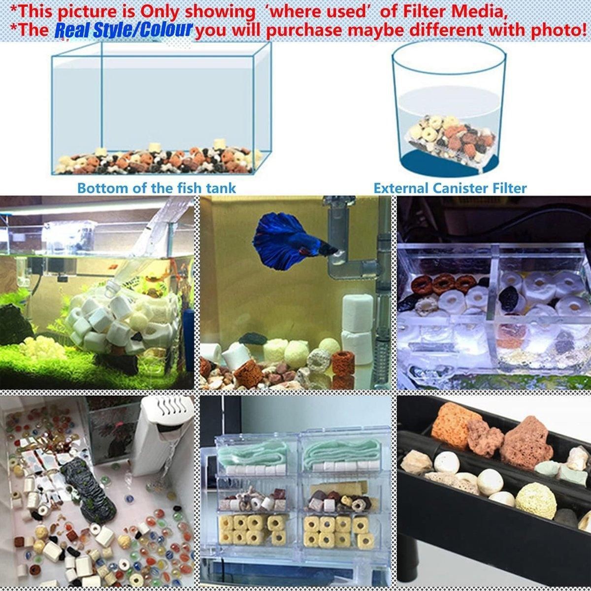 500g Fish Tank Water Filter Media Aquarium Filtration Material Sponge Pad - Coral Stone — image 5