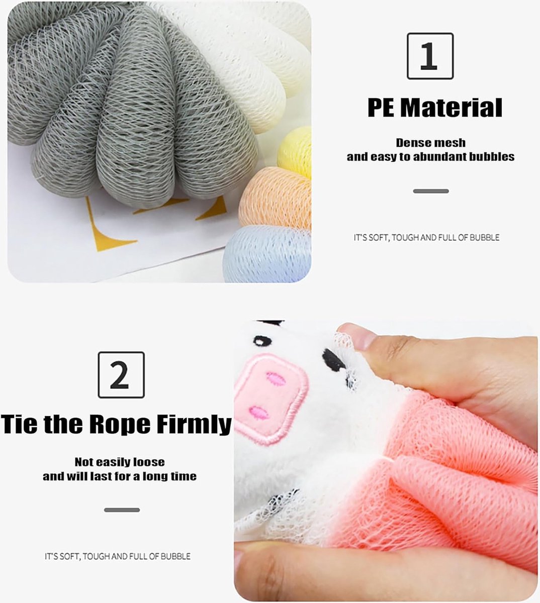 Shower Puff - 4 Pieces!! - Bath Sponge - Kids Bath Sponge - Relaxing Bath - Scrubbing Sponge - Soft Sponge - Shower Sponge - Bath Sponge - Massage Sponge — image 4