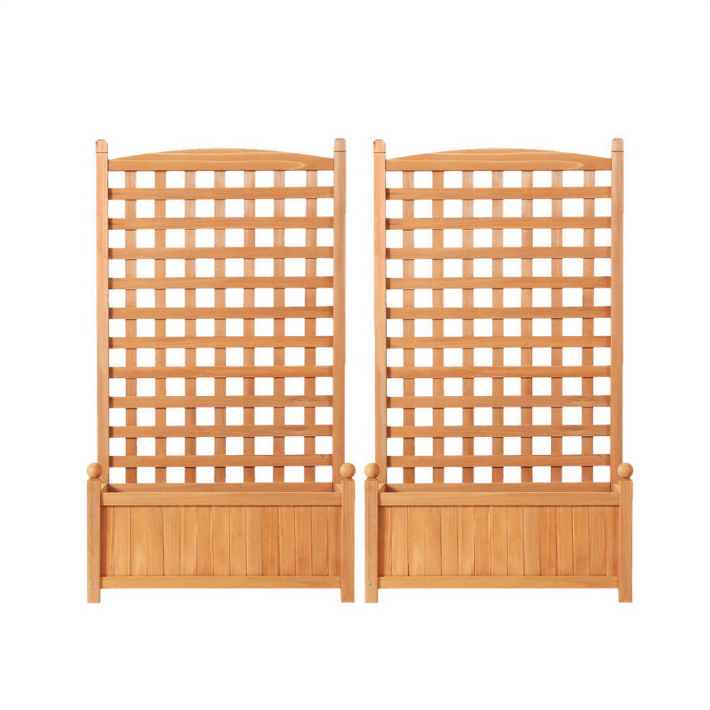 Green Fingers 2X Garden Bed Wooden 64x35x115cm Planter Raised Box Container Trellis โ image 3