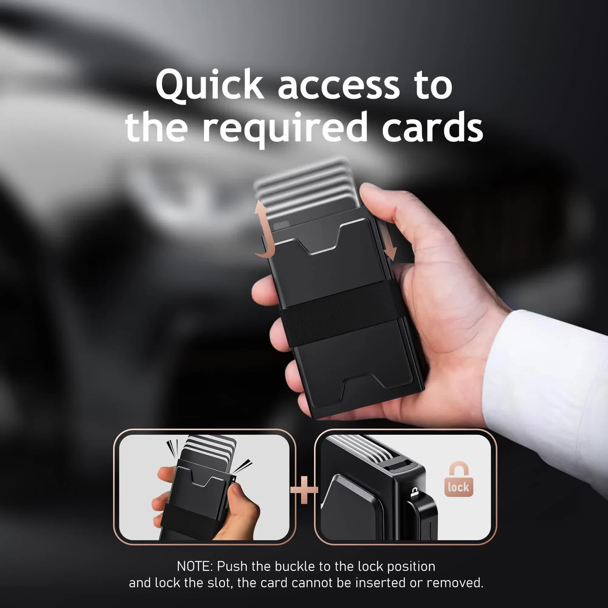 2-Pack Black Metal Thin Slim Men Women Pop Up Wallet (10.1 x 6.9 x 1.7 cm) - RFID Anti-theft Card Holder with box โ image 4