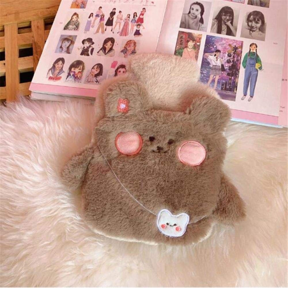 Cartoon Hot Water Bottle with Cute Plush Cover Water Injection Hot Water Bag Anti-scalding Portable Hand Warmer Gift for Girls — image 5
