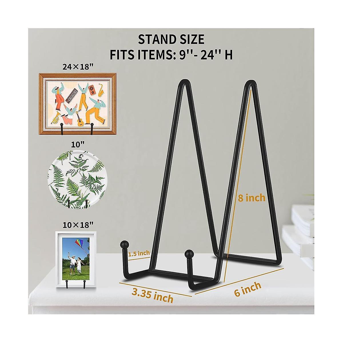 {CA} 8 inch black metal plate stand plate holder for picture, decorative plate, book — image 2