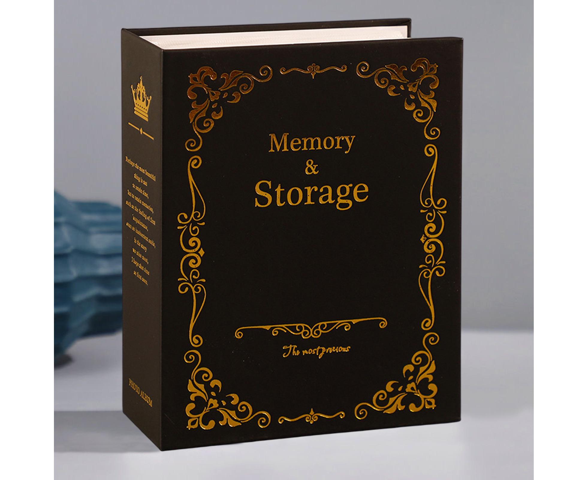 6 Inch Photo Album Bronzing Design Antiging Inserted Type Storing 100 Pockets Family Memory DIY Vintage Picture Album Book Home Supplies - Black — image 3