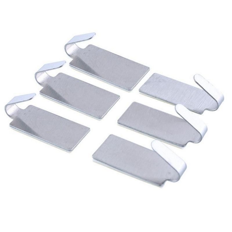 6 Packs Adhesive Stainless Steel Towel Hooks Wall Hooks for Hanging Coat, Hat, Towel Robe Hook Rack on Bathroom/Kitchen