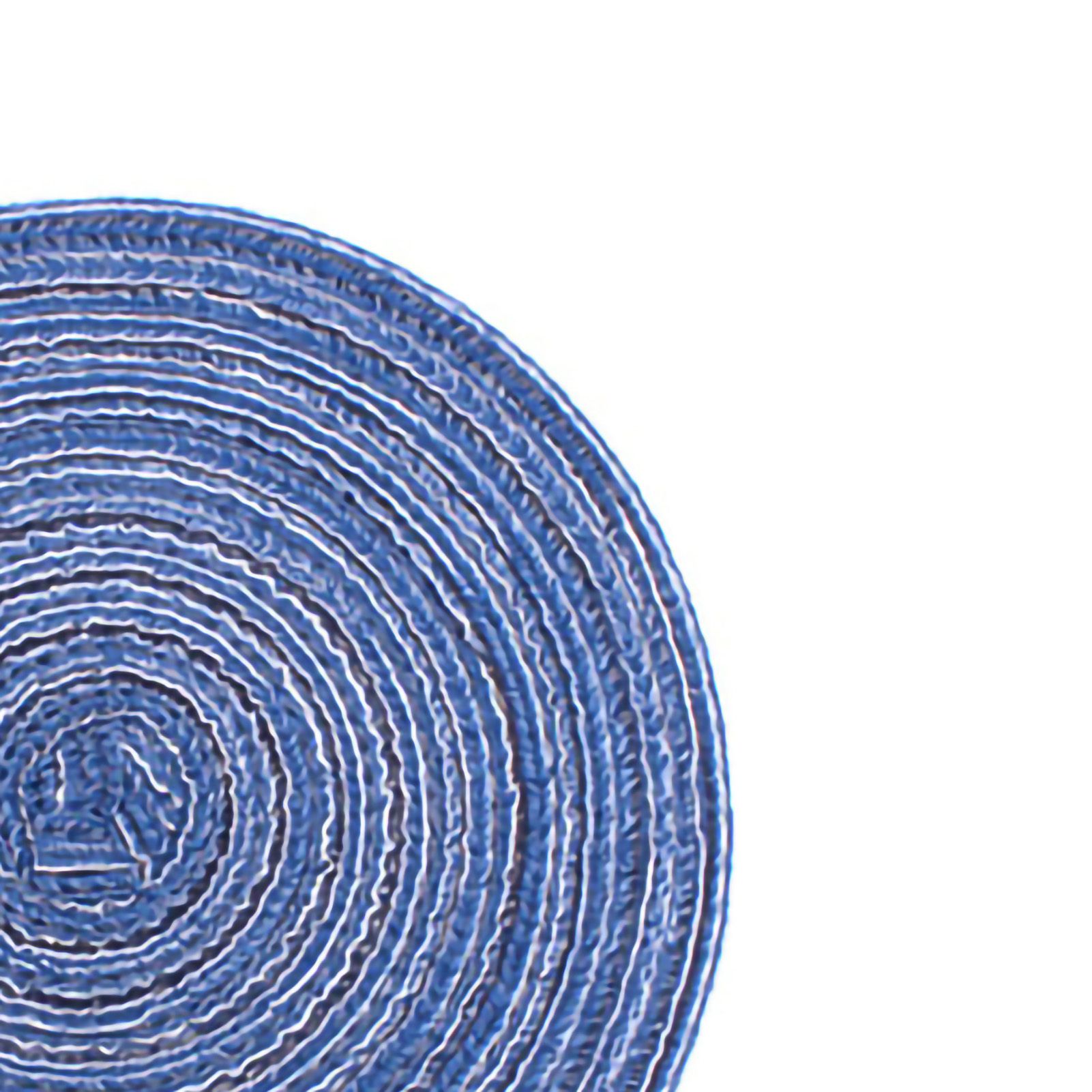 4PCS Round Coaster Set Scalding Heat Insulation Dish Mats Woven Decorative Dining Table Bowl Mat Blue Diameter 36cm / 14.2in — image 3