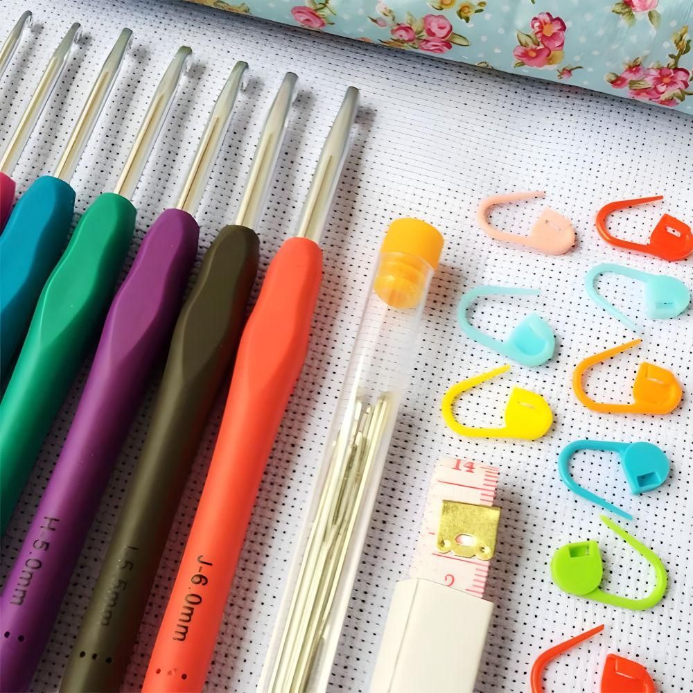 Knitting Kit 45-Piece with Crochet Hooks, Markers, Tape Measure, MultiColor โ image 3