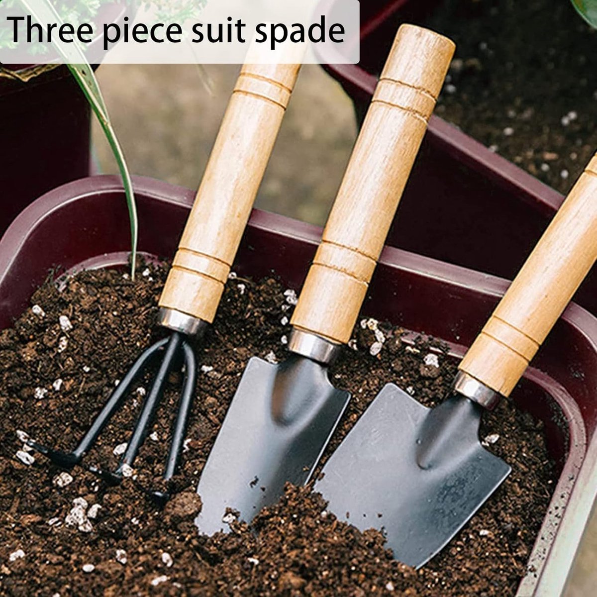 Garden Tool Set - Handy 3-piece set with small trowel for bonsai and plant maintenance — image 2