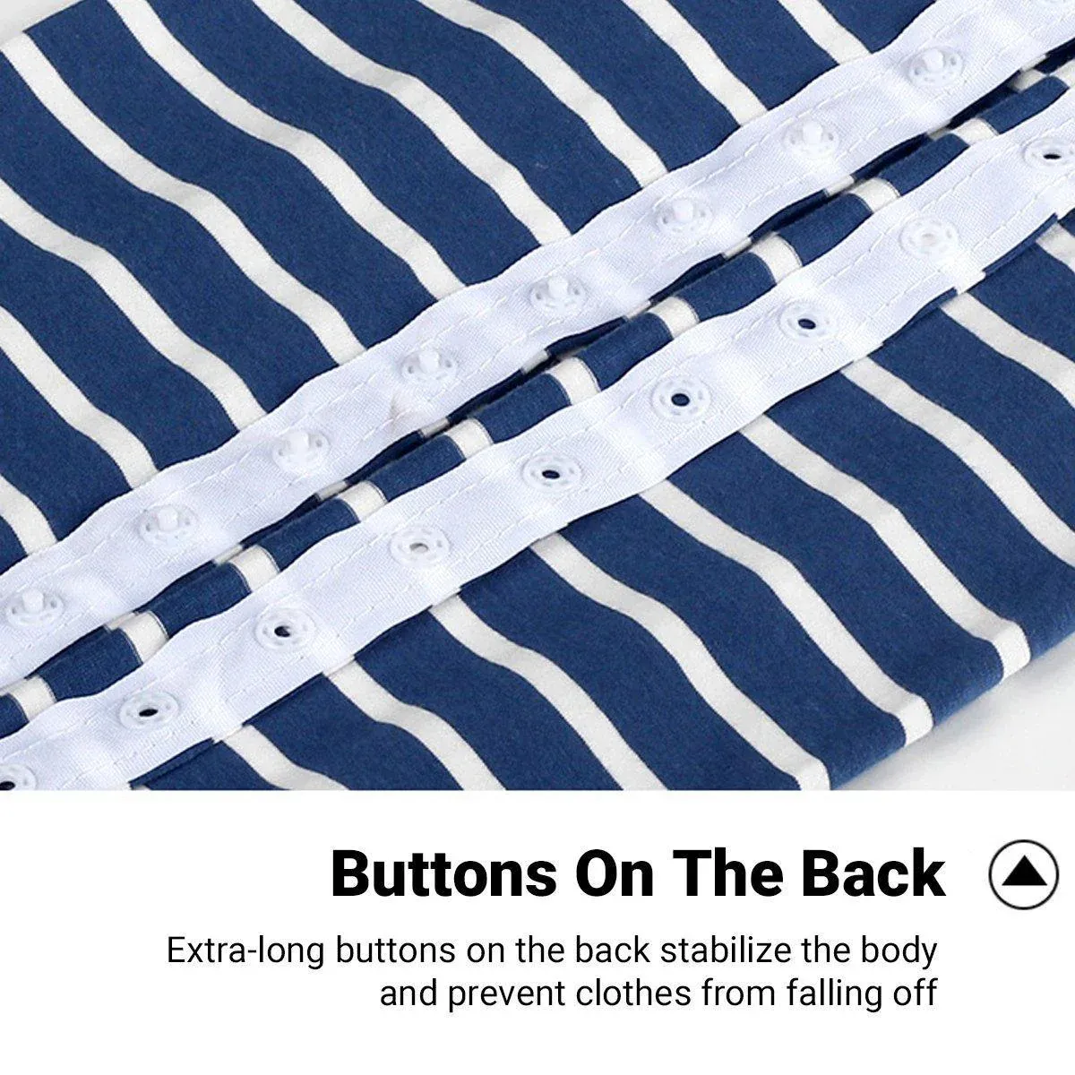 Dog Recovery Suit Anti-Lick Wound Protector Pet Clothing Post-Surgery Belly - Stripes-S — image 6