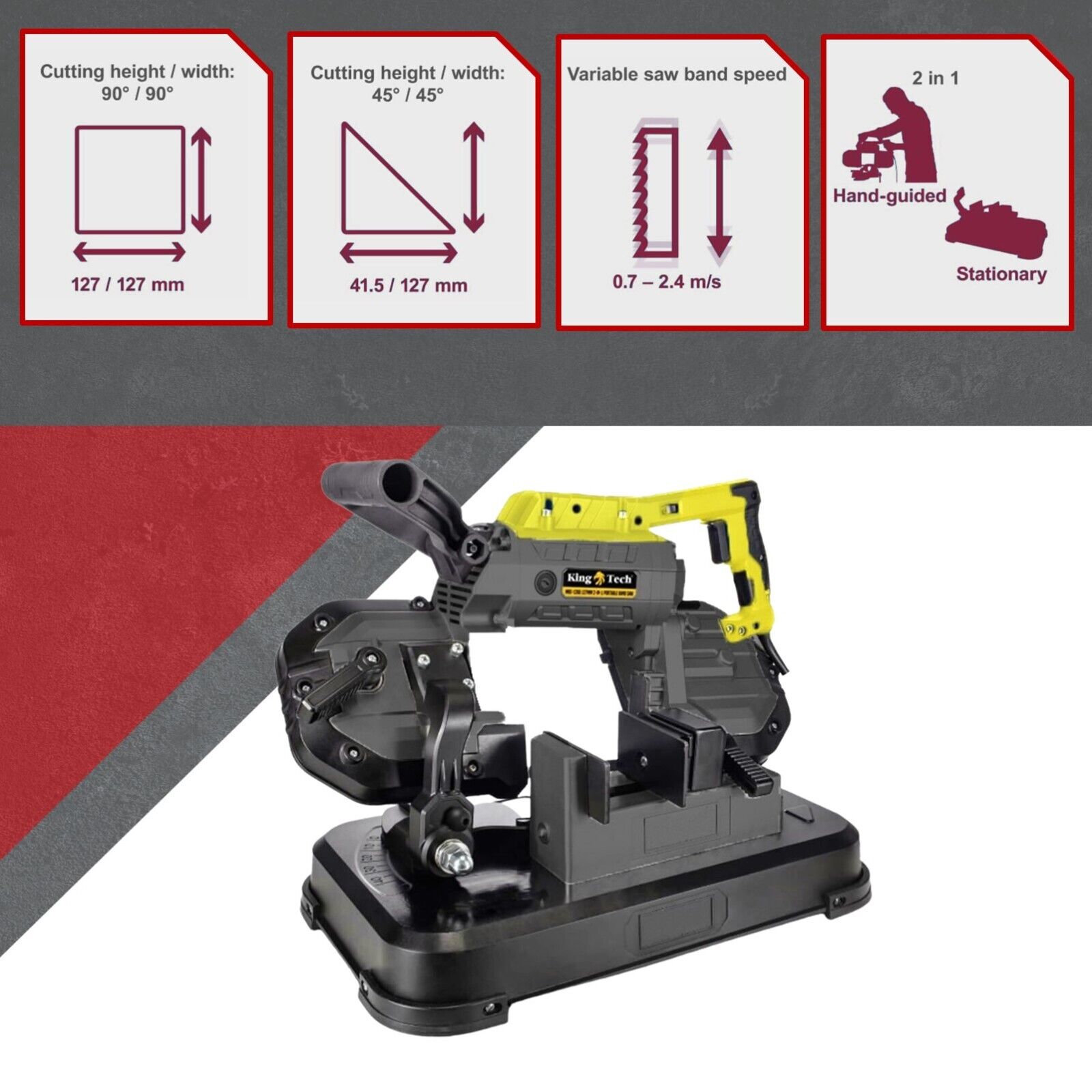 Portable Band Saw Cold Cut Metal Cut Off Chop Bandsaw 127mm — image 4