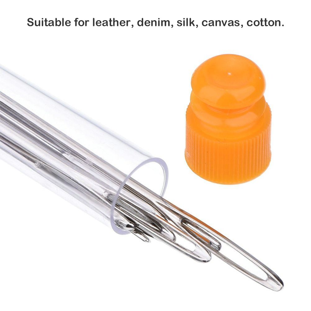 9Pcs Large Eye Blunt Needles Stainless Steel Yarn Knitting Needles Sewing Needles Knitting Weaving Stringing Needles with Needle Bottle โ image 4