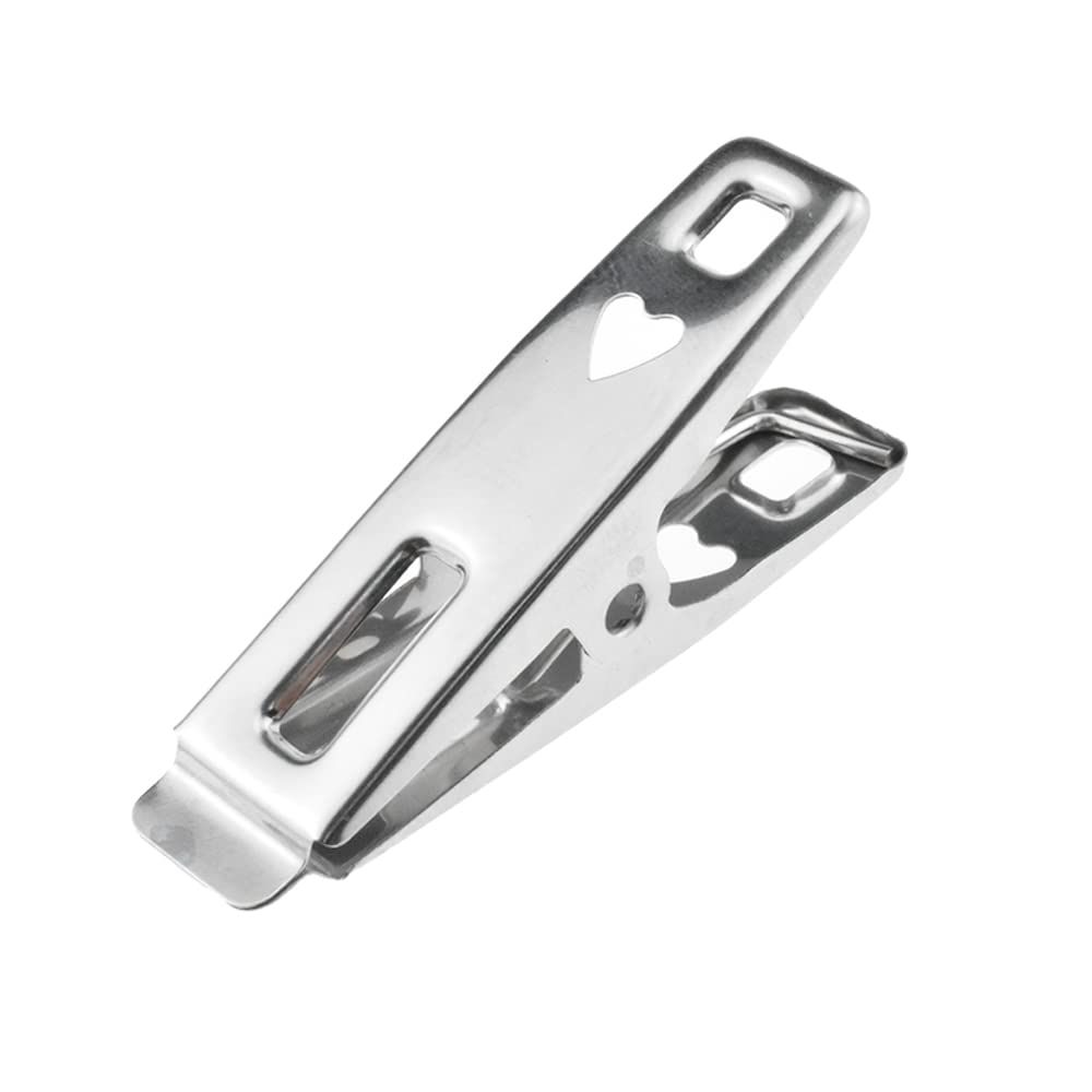 20 PCS Stainless Steel Clothespins Sock Clip Laundry 1.9inch Length with Spring Strong Grip Windproof Easy Pinch Hang Save