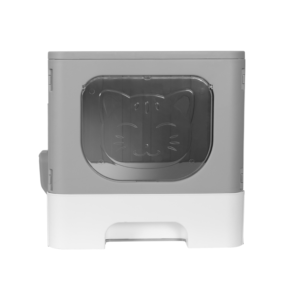 i.Pet Cat Litter Box Large Tray Kitty Toilet Enclosed Hooded Foldable Cat Litter Box Scoop Grey โ image 3