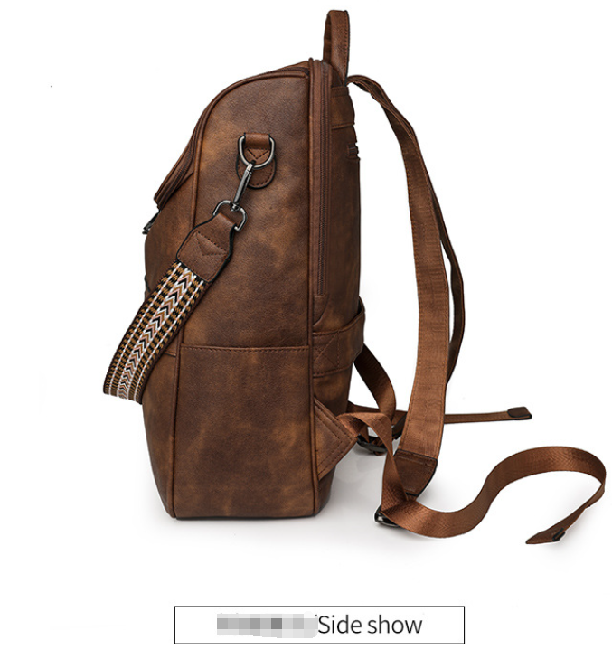 Blue Stylish Anti-Theft Backpack for Women - Vintage PU Leather Convertible Rucksack & Shoulder Bag — image 3