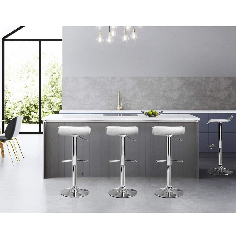 Artiss 4x Bar Stools Adjustable Gas Lift Chairs White β image 6
