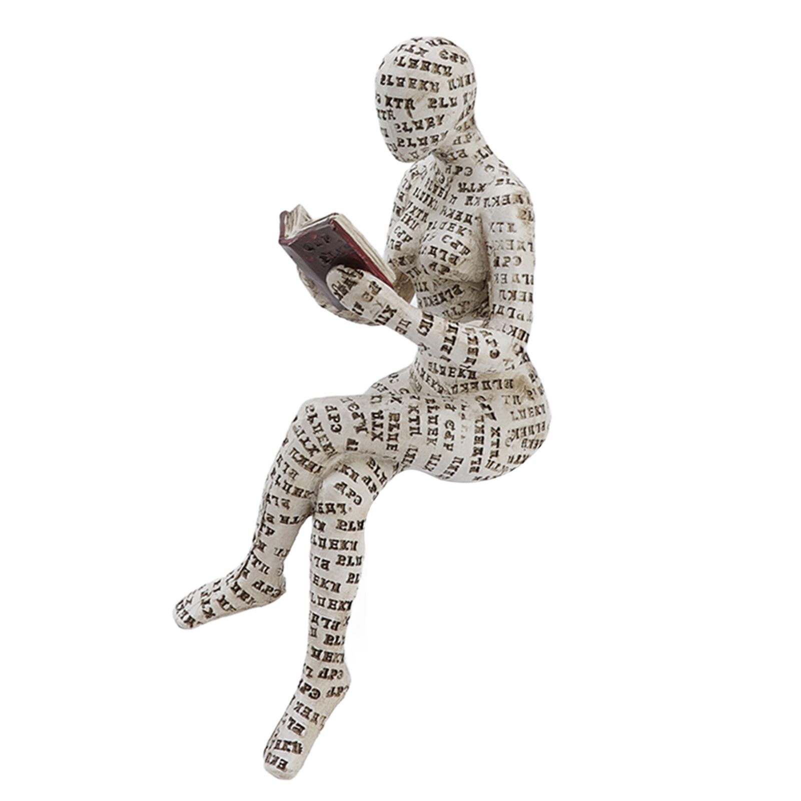 Resin Reading Woman Figurine Innovative Lady Reading Pulp Molding Bookshelf Ornaments for Home Decoration F — image 6