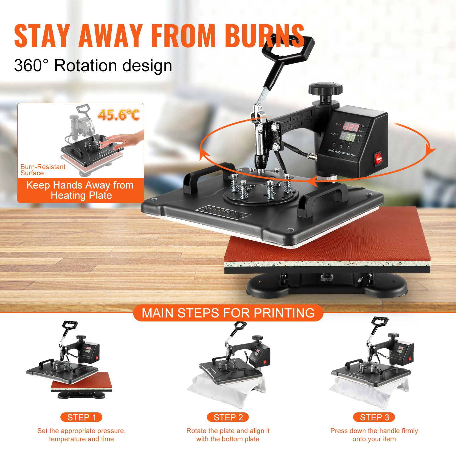 1400W Heat Press Machine 8 In 1 Sublimation Steel Frame Heat Presses with Temperature And Time Control (12X15INCH 8IN1) โ image 6