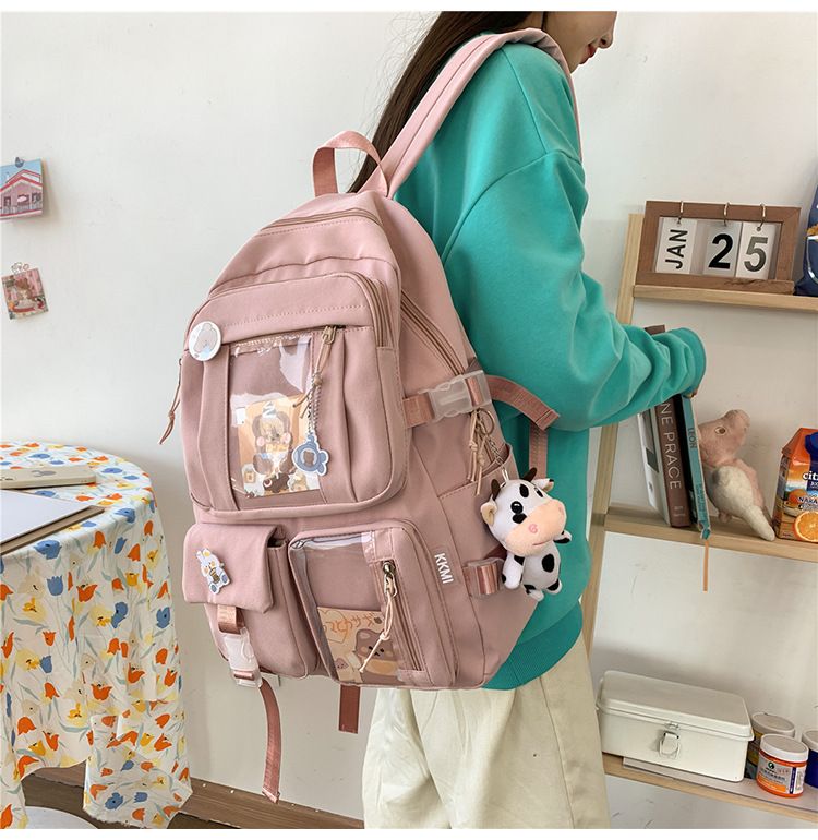 Girls Cute Fashion Travel Backpacks Bookbag School College Students Backpack Durable Backpack Cool-Pink — image 3