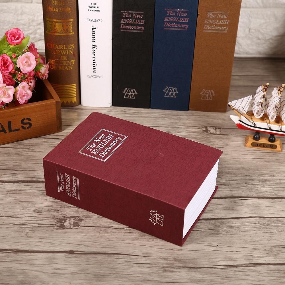 1Pc Security Lock Dictionary Safe Secret Book Cash Money Jewellery Hidden Locker Box (Red) — image 4