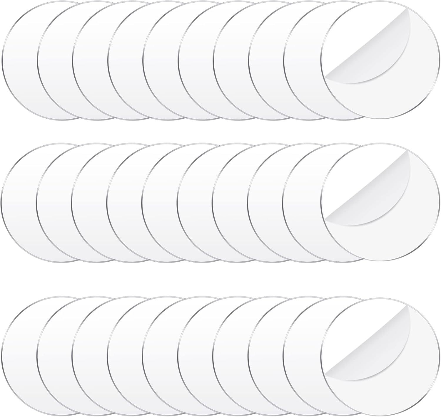 30 Pcs 3 Inch Acrylic Circle Blanks Clear Disc Round Transparent Acrylic Coasters Ornament Blanks Miniature Bases or Crats Christmas Ornament DIY Art Projects