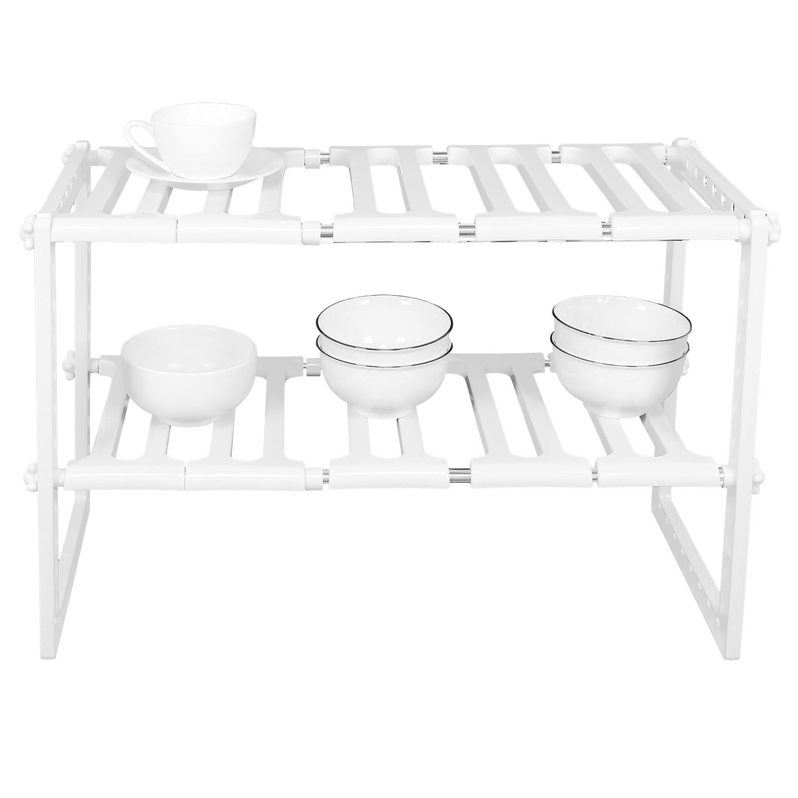 2‑Tier Sink Rack Cabinet Organizer Storage Telescopic Shelf Kitchen Bathroom Holder — image 4