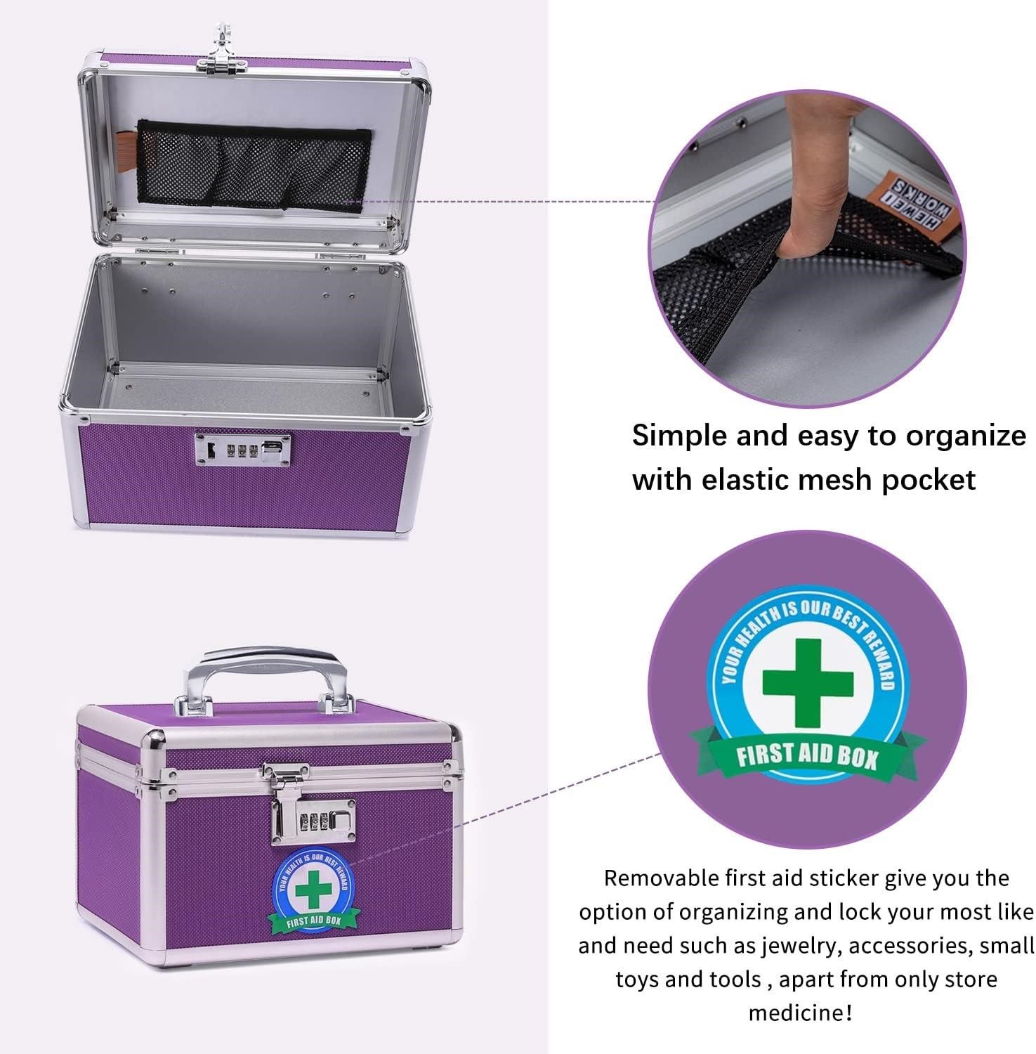 Locking Combination Medicine Box (Purple/Small) โ image 5