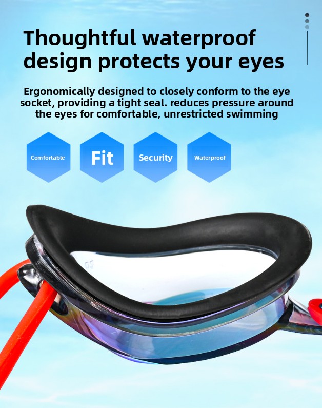 White Swimming Goggles Mirrored Anti-Fog UV Protection Waterproof HD Silicone Seal Swim Glasses for Men Women Training Racing — image 4