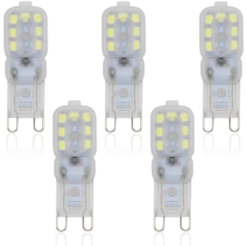 5pcs G9 14-SMD 2835 LED Light Bulb Lamps 2.5 Watt 110V Non-dimmable Equivalent to 20W Halogen Track Bulb LED Bulbs