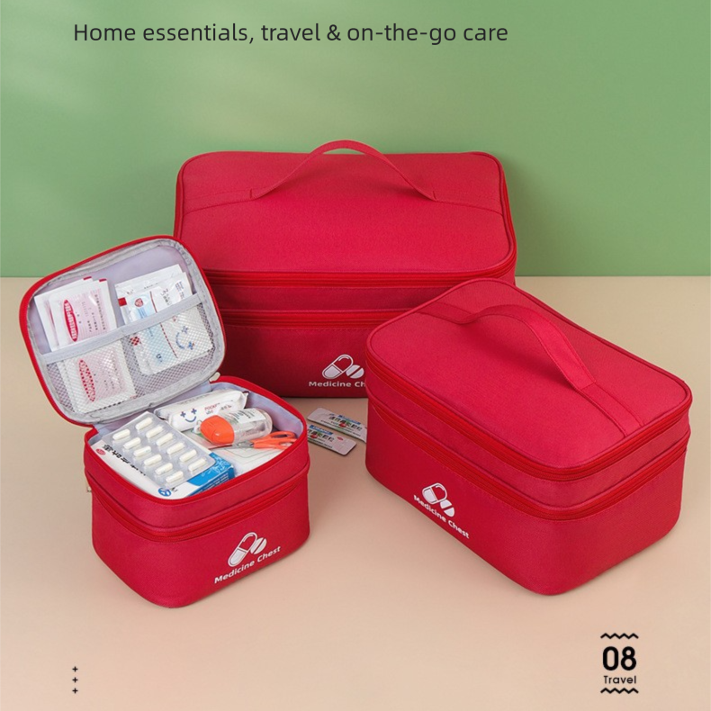 Green Compact Double-Layer Medicine Storage Case β Portable First Aid Organizer for Home, Travel & Emergency Use β image 6