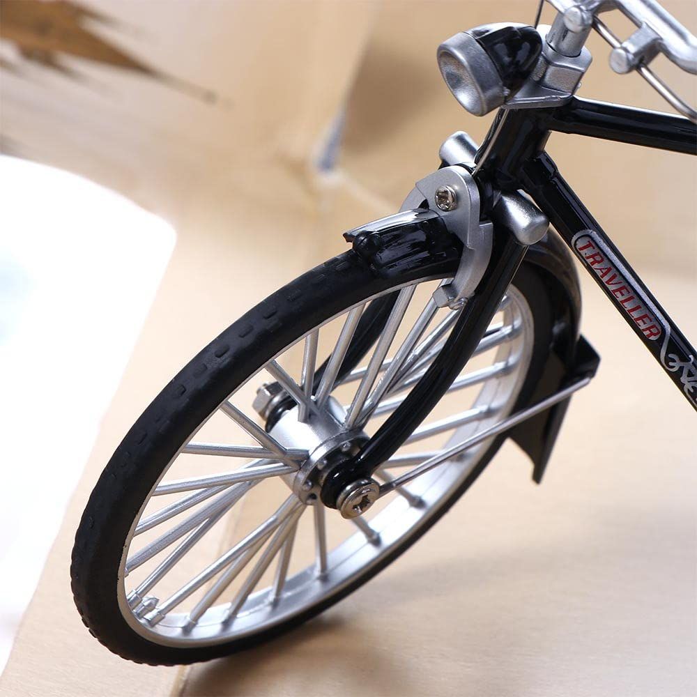 Mini Bike Model, Scale Retro Bicycle Model Ornament Mini Bike Decoration Retro Bicycle Model Collections Vintage Bike (Black) โ image 4