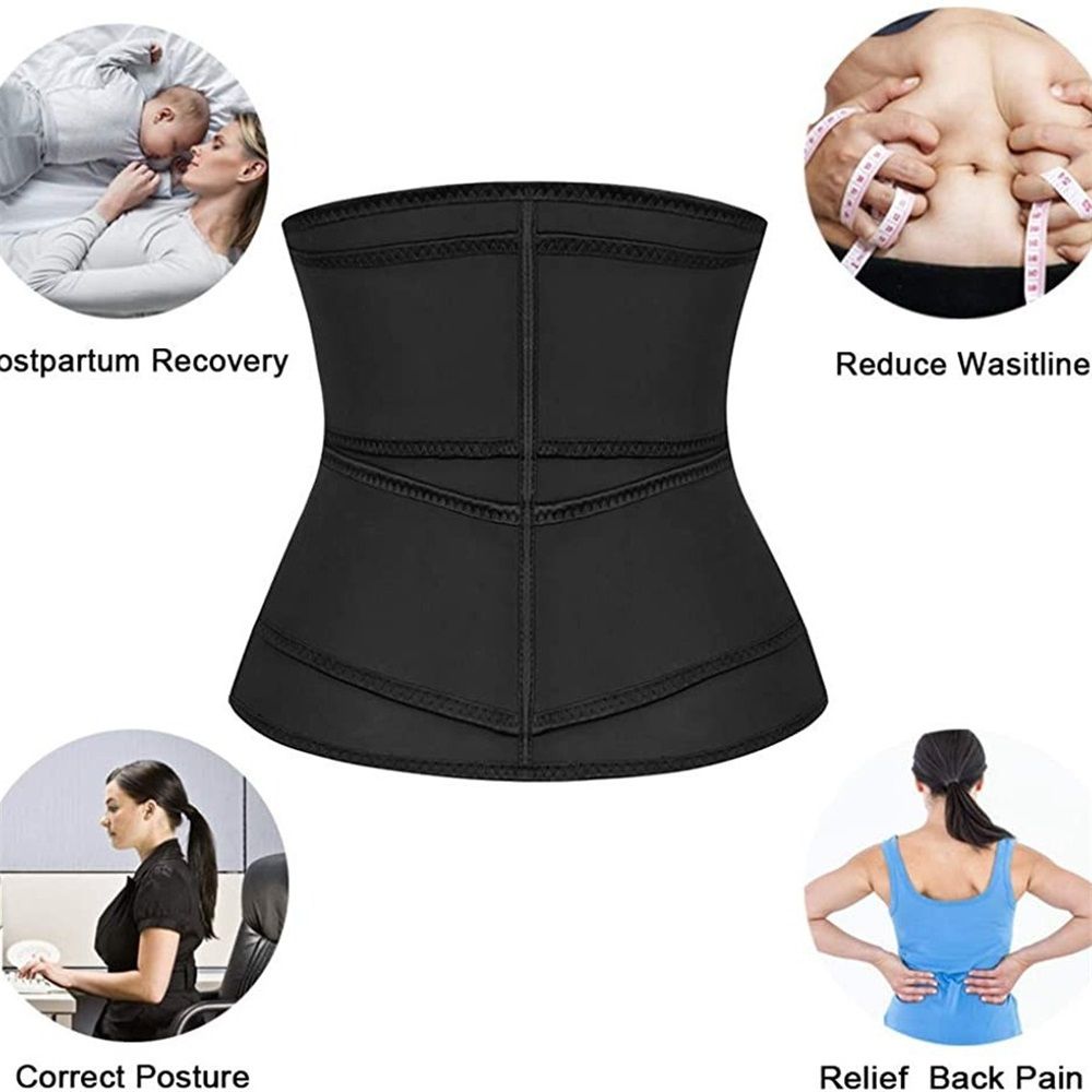 Women Waist Trainer 3 Straps - Tummy Control Sweat Girdle Workout Slim Belly Band for Weight Loss ，Corset Slimming Body（Large） — image 4