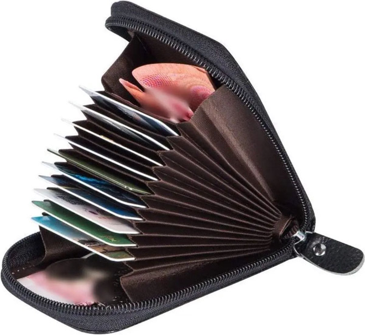 Card Holder for 12 Cards | Credit Card Holder | With Cash Compartment | With Driver's License Compartment | Card Holder | Wallet | PU Leather | Purse | Blue — image 3