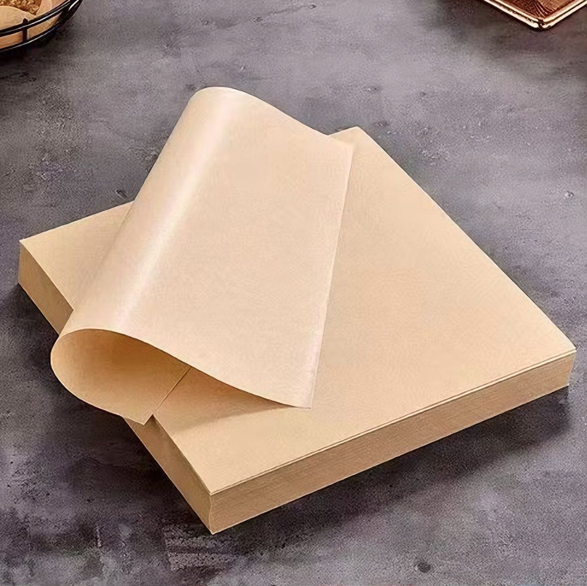 Baking Paper Parchment Paper Non-Stick Baking Sheets 100-Piece Baking Paper - Original wood color - Size 25-35CM โ image 2
