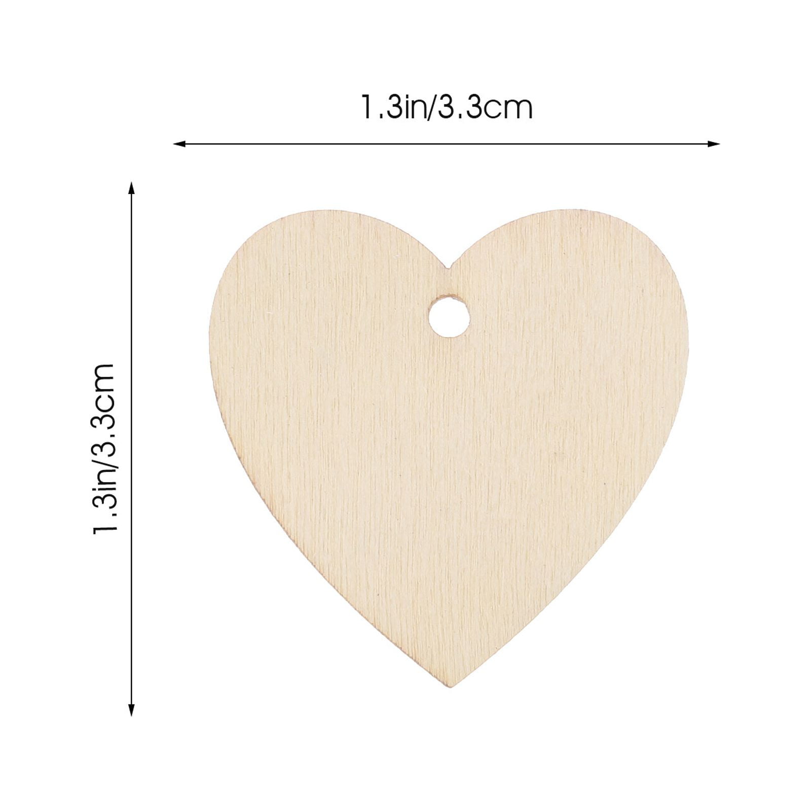 200Pcs Unfinished Wooden Heart Shapes for Crafts, Wood Embellishments and Decorations — image 2