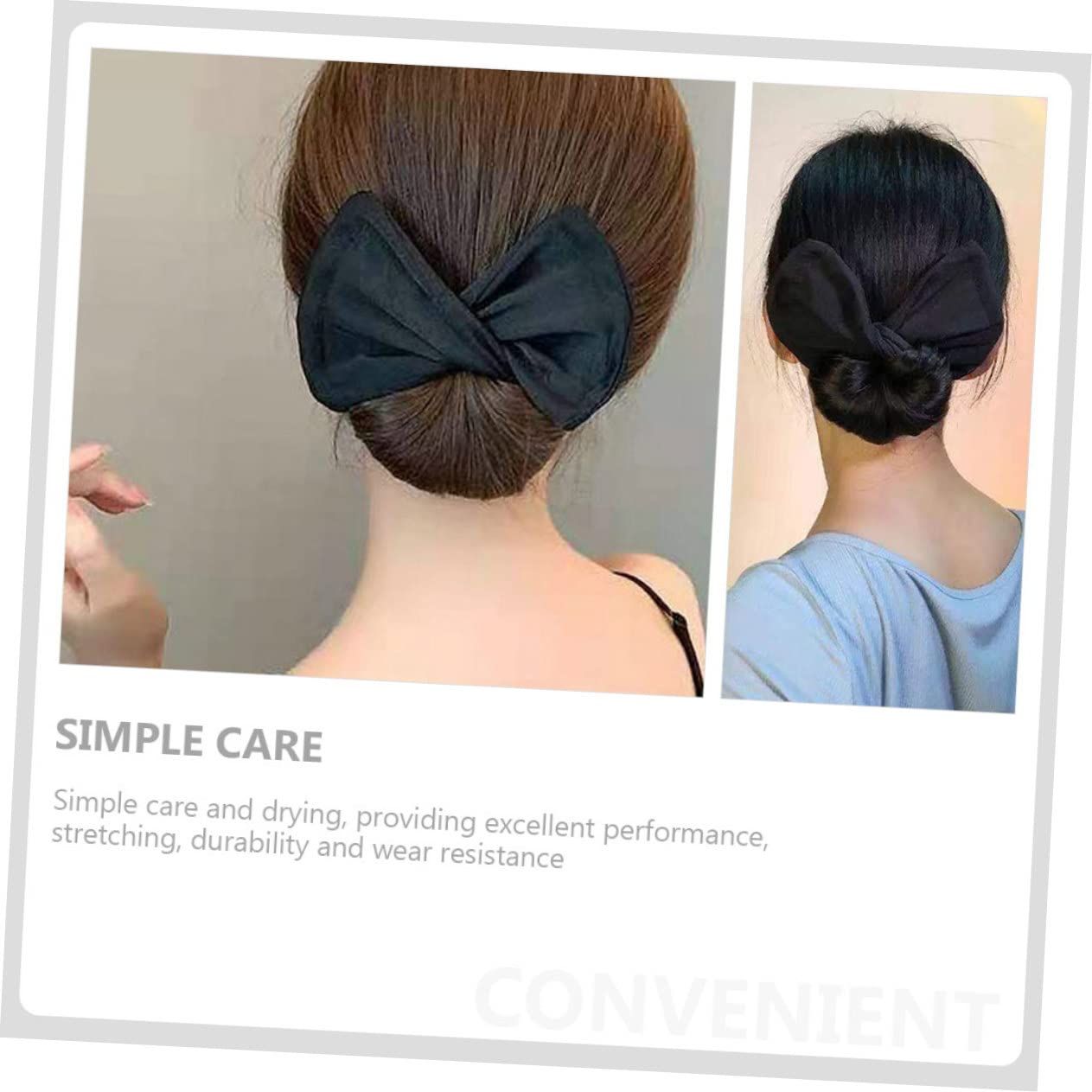 Easy DIY Donut Bun Maker - 2 Pieces for Women's Hair - Reusable Bun Maker for Hairstyle Bun Shaper with Cloth Hair Clip — image 5