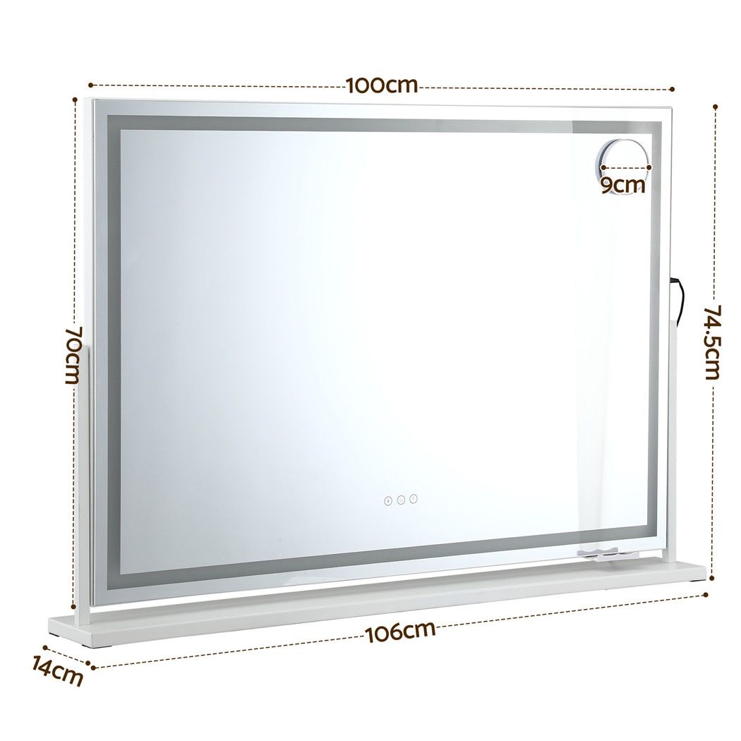 Embellir 100x70cm Makeup Mirror 360 degree Rotatable Vanity Mirror 10x magnifing — image 2