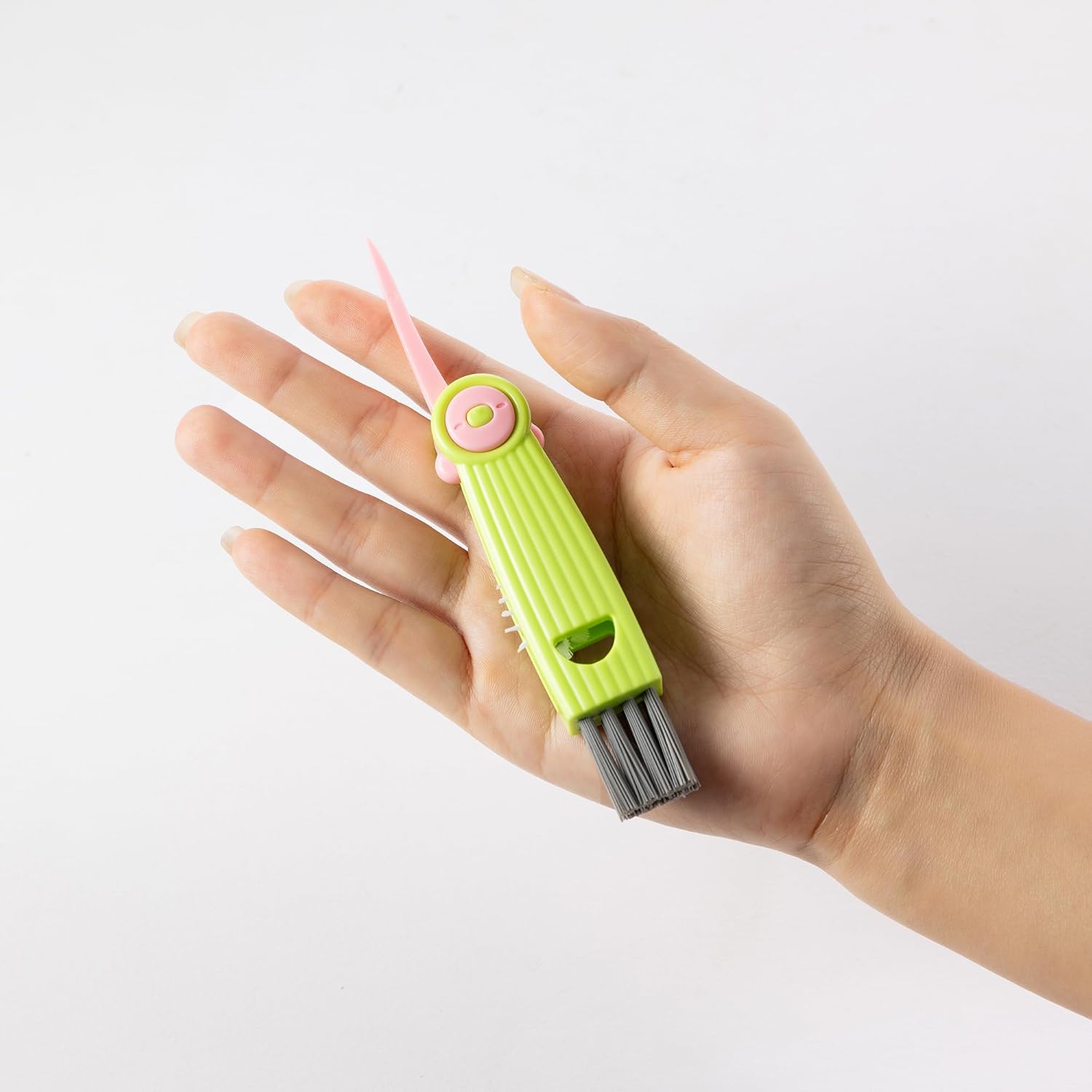 3-in-1 Bottle Cap Cleaning Brush Set with 3 Brush Heads Rotatable Compact Multifunctional — image 4