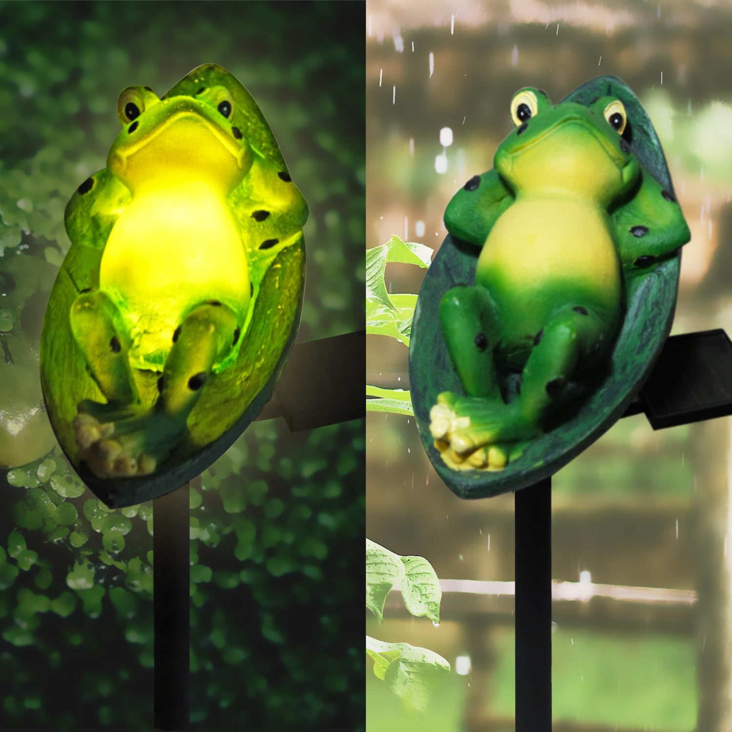 Solar Frog Outdoor Garden Light, Outdoor Path Solar Powered Frog Stake Lights for Walkway Yard Lawn Landscape Lighting - Frog