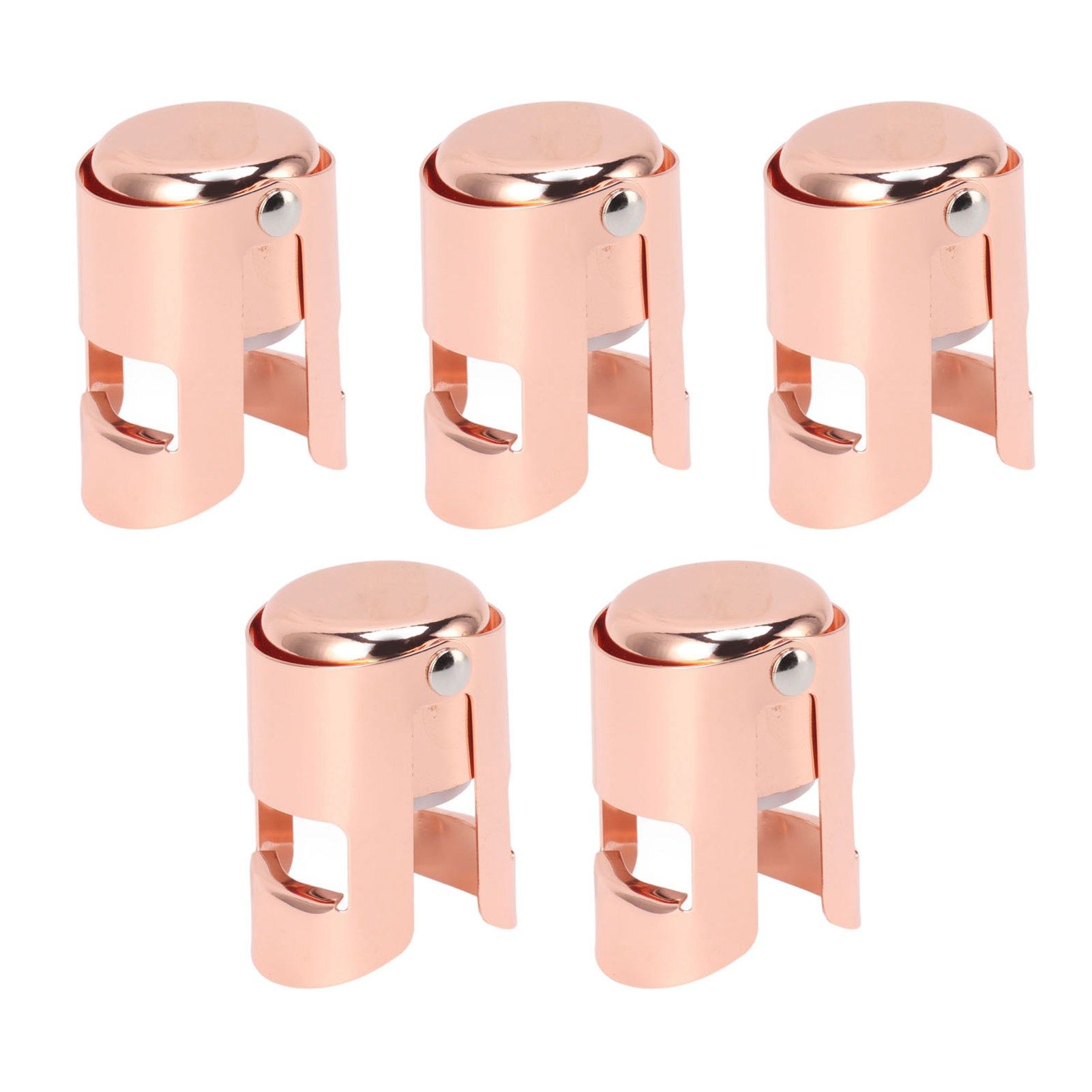 5Pcs Champagne Bottle Stopper Stainless Steel Champagne Sealer Plug Reusable Wine Saver for Wine Bottles Sparkling Bottles Rose Gold โ image 3
