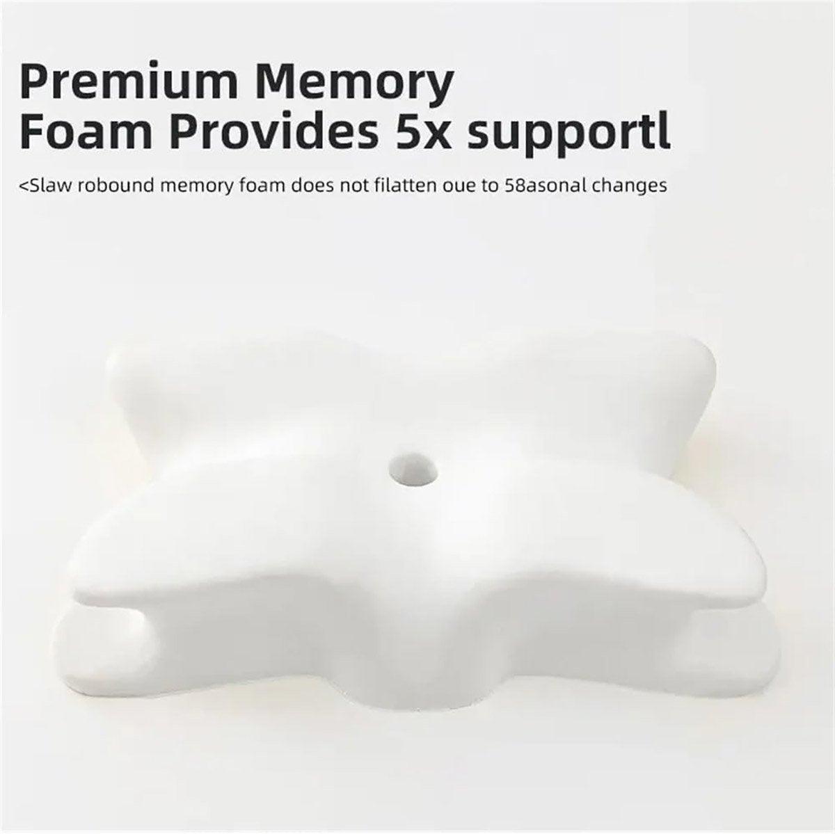 Memory Foam Butterfly Pillow Neck Support Slow Rebound Cervical Pillow - Dark Grey — image 5