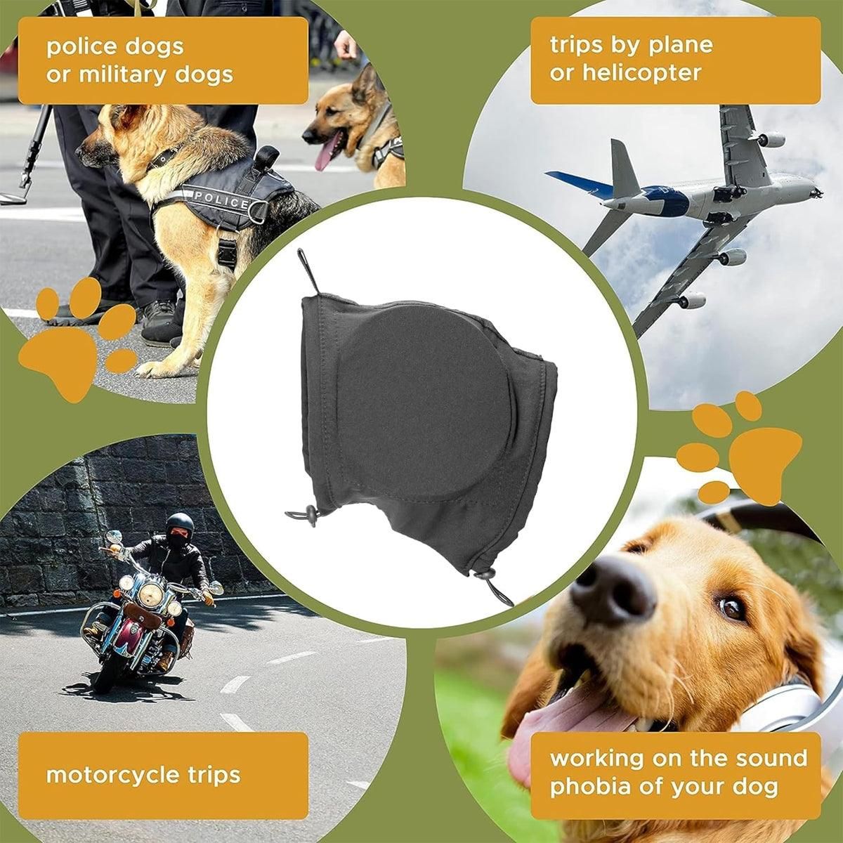 Black Adjustable Dog Ear Muffs Noise Reducing Pet Headwrap Protective Ear Cover - XL โ image 5